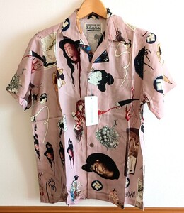 本物　WACKO MARIA ワコマリア　2018年　天国東京お化け図　 S/S HAWAIIAN SHIRT ハワイアン半袖シャツ　XS　新品