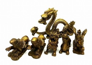 希少品◇ 中国 ドラゴン 竜 龍 置物 置き物 飾り開運 財運 魔除け 厄除け 風水 金属 長期保管品 コレクター放出品◇　