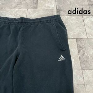 adidas アディダス CLIMA365 swet pants スウェットパンツ 刺繍ロゴ リブパンツ スポーツ カジュアル ブラック サイズO(XL) 玉FL3587