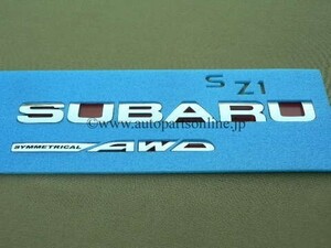 SJ リア エンブレム SUBARU SYMMETRICAL AWD スバル フォレスター 海外 北米 仕様 SUBARU FORESTER パーツ PARTS US 純正 部品 輸出 通販