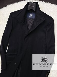 s76 気絶級!【カシミアを超える光沢ウール】定価20万●BURBERRY LONDON●チェスターコート バーバリーコート メンズ　別格！メガチェック