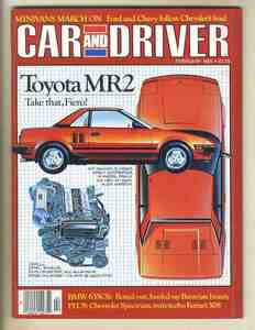 【c9434】85.2 CARandDRIVER／トヨタ MR2、シボレースペクトラム、BMW 635CSi、アストロ vs. エアロスター、...