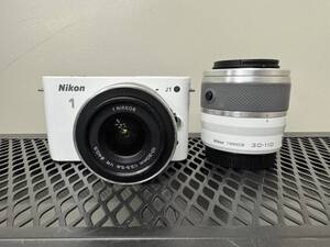 1000円スタート【中古】Nikon ニコン 1 J1 + NIKKOR 10-30mm 1:3.5-5.6 + NIKKOR 30-110mm 1:3.8-5.6 デジタル一眼カメラ レンズセット