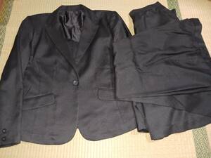大きめ　17号(17ABR) 黒　スーツ　3点セット　ジャケット&スカート&パンツ