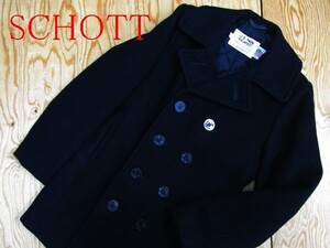 ★ショット Schott★メンズ U.S.740N メルトンウール ピーコート ブラック 32 USA製★R60915019A