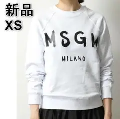 [新品] MSGM レディース ブラシストロークロゴ スウェット XS ホワイト