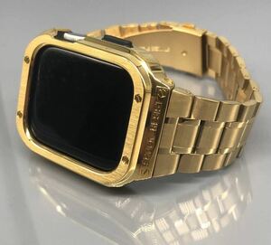 GimelZayin ゴールド★アップルウォッチバンド ステンレス カバー　Apple Watch ケース 44mm 45mm 4 5 6 7 8 se メンズ レディース