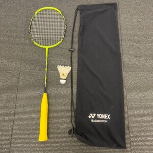 C226-O51-636 YONEX ヨネックス バドミントンラケット EX-HMG iSOMETRIC NANORAY Z-SPEED ライム×ブラック 収納袋付き