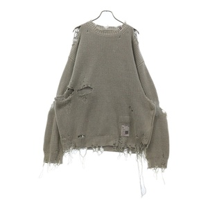 MIHARA YASUHIRO ミハラヤスヒロ 24SS Bleached Knit Sweater ブリーチドニットセーター ニット グレー J12SW502