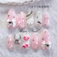 ネイルチップ♡ハートネイル♡ピンクネイル♡推しネイル