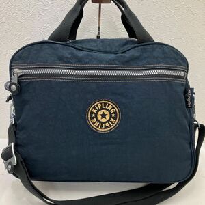 ☆45−1987 Kipling キプリング ミニボストンバッグ 2way 斜めがけ キャリーオンバッグ ネイビー系 ユニセックス 男女兼用 ナイロン