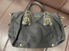 美品　プラダ　ハンドバッグ ブラック ナイロン PRADA