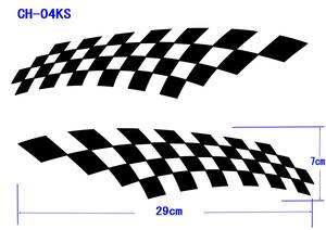 CH-04KS ★　　チェッカーフラグ　転写式グラフィックステッカー　★　２枚組