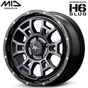 MID NITRO POWER H6 SLUG 4本Set ブラッククリア/ピアスドリルド 7.0J-16インチ 5穴/PCD114.3 インセット+40