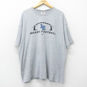 XL/古着 ナイキ NIKE 半袖 ビンテージ Tシャツ メンズ 00s LZ フットボール 大きいサイズ クルーネック グレー 霜降り spe 24jul31 中古