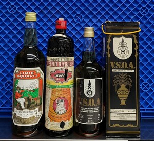 スピリッツ3本 LINIE AQUAVIT 1000ml/VELHO BARREIRO 920ml/VSOA ARRACK 750ml 箱 未開封 古酒 重量:4179g