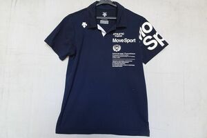 DESCENTE/デサント/Move Sport/DAT-5503/タフハーフスリーブポロTシャツ/襟付/半袖/吸水速乾/ロゴプリント/紺/ネイビー/Mサイズ(6/14R)