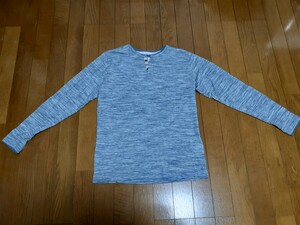 THE SHOP TK MENS 重ね着風カットソー　3つボタン付き　グレー　Mサイズ　美品