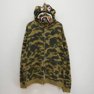 A BATHING APE アベイシングエイプ シャークパーカー 迷彩 カモ フルジップ ジップアップパーカー 10117113