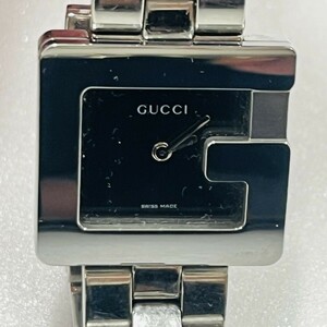 W029-H27-932 ★ GUCCI グッチ 3600L QUARTZ クオーツ レディース 腕時計 純性ベルト ブラック文字盤 2針 アナログ 時計 小物