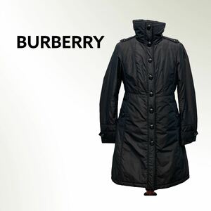 BURBERRY LONDON バーバリー ロンドン 裏地チェック柄 ポリエステル 中綿入り ロングコート レディース B1C47-466-56