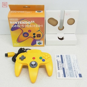 動作品 N64 ニンテンドウ64 コントローラ ブロス NUS-005 イエロー 任天堂 Nintendo 箱説付【10