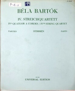バルトーク 弦楽四重奏曲 第4番 (パート譜セット) 輸入楽譜 BARTOK String Quartet No.4 洋書