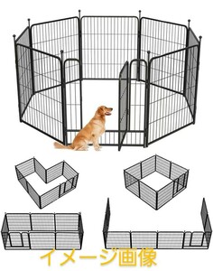 y082201f ペットフェンス 中型犬用 ペットサークル 小型犬用 ペットゲージ 室内外兼用 犬サークル パネル8枚 (ブラック80＊75CM，8枚)