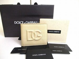 【未使用保管品】 ドルチェ＆ガッバーナ ドルガバ DOLCE & GABBANA D&G カーフレザー 2つ折り 札入れ コンパクト財布 メンズ