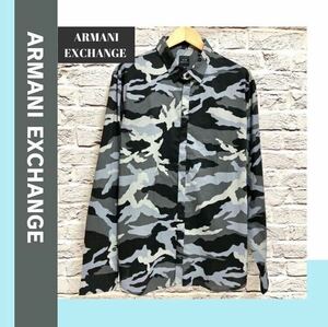 【未使用XL】ARMANI EXCHANGE 長袖迷彩シャツ　長袖シャツ