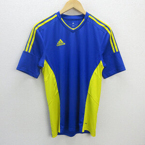 G■アディダス/adidas スリーストライプTシャツ/スポーツウェア F86462【L】青/men