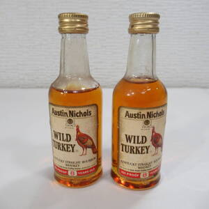 ワイルドターキー8年 ミニボトル 2本セットWILD TURKEY 8years バーボン　Bourbon ウイスキー Whiskey 50ml 50.5% 古酒 2本 0616J