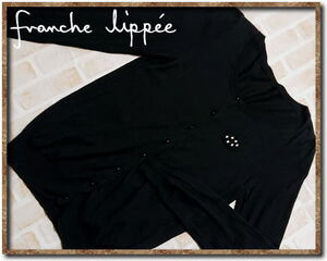 ☆franche lippee　フランシュリッペ　刺繍入りカットカーディガン　黒☆