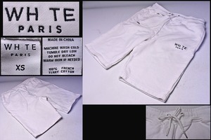 ホワイトパリス ★ WHITE PARIS ★ ハーフパンツ ★ XS ★ 白 ★ スウェット ★ 綿100% ★ 中古品 ★ 中国製 ★ ブラックパリス