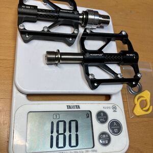 【ブラック 180g】aceoffix 64チタンシャフト 左側QR 軽量ペダル MKS 三ヶ島 Ezy 互換 brompton ブロンプトン に