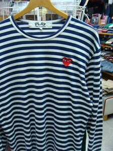 【使用感強め】PLAY COMME des GARCONS コムデギャルソン 長袖Tシャツ ボーダー (L)