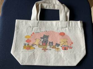 非売品☆台湾甜商店　トートバッグ　くまさん　動物　絵本作家　ももろさんコラボ　タピオカドリンク