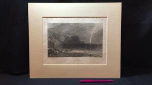 【真作 J.M.W.Turner(ターナー)/銅版画11】『Keswick lake』●イギリスロマン主義●縦33.5×横40.5㎝●検)リトグラフ/水彩画/風景画