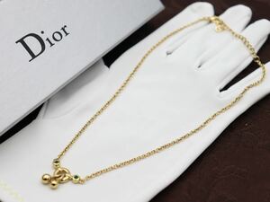 【極美品】希少デザイン●Christian Dior ネックレス ストーン クリスチャン ディオール ヴィンテージ アクセサリー レディース 結婚式 i8