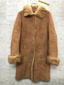 ZARA ザラ レディース スエード調 ファー コート M カーキベージュ ポリエステル