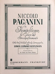 パガニーニ ヴァバイオリンとギターのためのカンタービレ (ヴァイオリン,ギター/ピアノ) 輸入楽譜 Paganini Cantabile 洋書