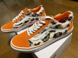 新品 Supreme × Vans レオパード オールドスクール 27.5cm オレンジ　シュプリーム　バンズ