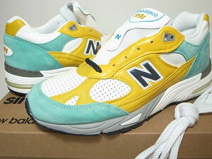 【送料無料 即決】SNS x NEW BALANCE UK製 M991SNS 27.5cm US9.5新品 SNEAKERSNSTUFF別注 SECRET COLORWAY 名作カラーMINT BLUE YELLOW限定