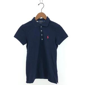 良好◆POLO GOLF RalphLauren ポロゴルフラルフローレン 半袖ポロシャツ サイズ:XS◆ ネイビー 綿 レディース トップス ゴルフウエア