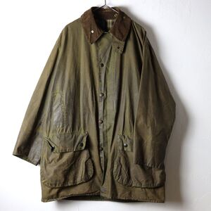 88年製 バブアー BARBOUR ボーダー BORDER オイルジャケット カーキ size C42 107cm / 古着 ヴィンテージ