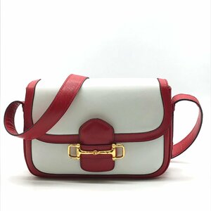 良品 CELINE セリーヌ バイカラー ホースビット 金具 レザー ショルダー バッグ a1123