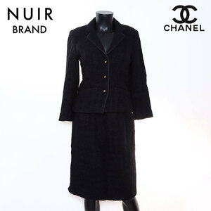 シャネル CHANEL セットアップ ツイード Size 4 ブラック