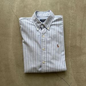 試着のみPOLO RALPH LAURENポロラルフローレンクラシック フィット ガーメントダイド オックスフォード長袖シャツ 男性Sサイズ予備ボタン付