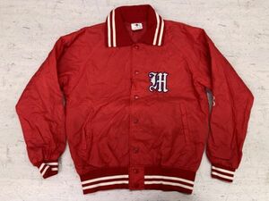 デサント DESCENTE オールド スポーツ 90s 古着 野球 ベースボール 中綿ジャケット グランドコート メンズ ナイロン100% L 赤