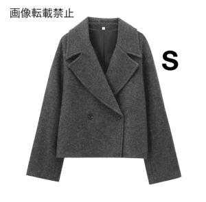 gray グレー vintage ヴィンテージ レトロ ダブルコート アウター Sサイズ レディース★ZARA 好きな方に★2024 A/W 秋冬新作 新品未使用★